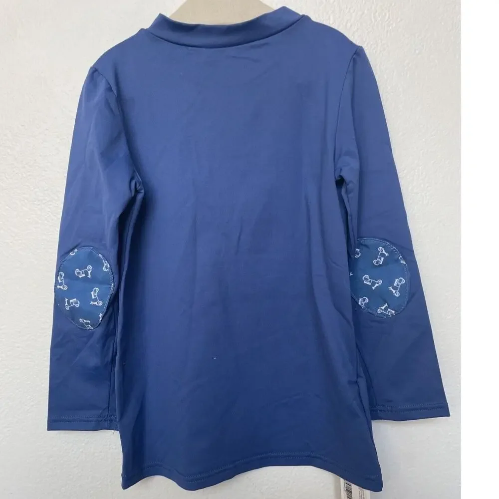 Rashguard Vespa Childrenchic Blue Long Sleeve Swim Top Sz 6 NWT